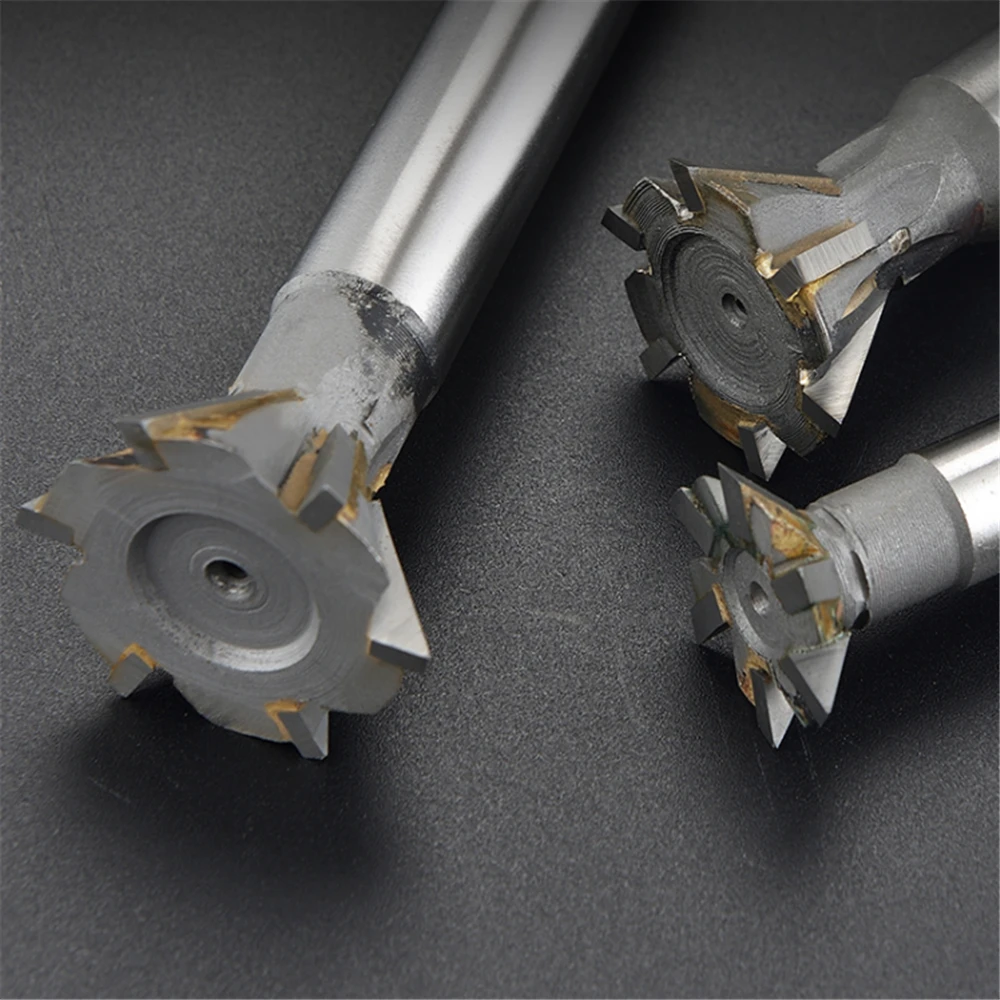 1PC 45/55/60 Degrees YG8 Dovetail Groove Milling Hard Alloy Milling Cutter Processing Copper