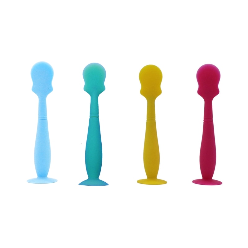 Baby Buttock Brush with Suction Cup Removable Silicone Baby Butts Paste Spatula for Baby Newborn Girls Boys Spatula