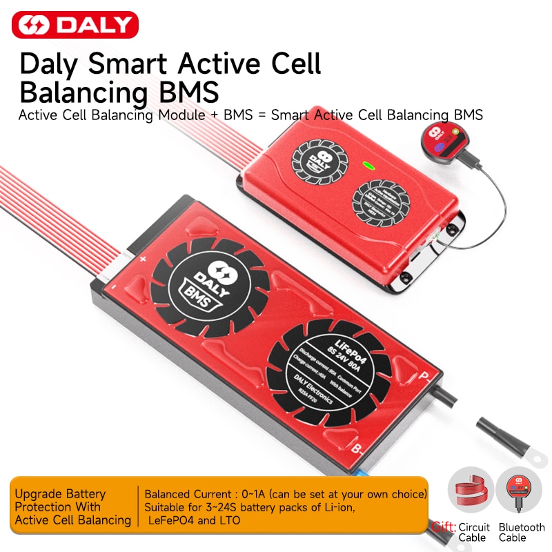 Daly BMS 1A Smart Active Balancer Current 8S 12S 13S 14S 16S 17S 20S 24S Hardware BMS 60A 80A 100A 200A 500A LFP Li-Ion Battery