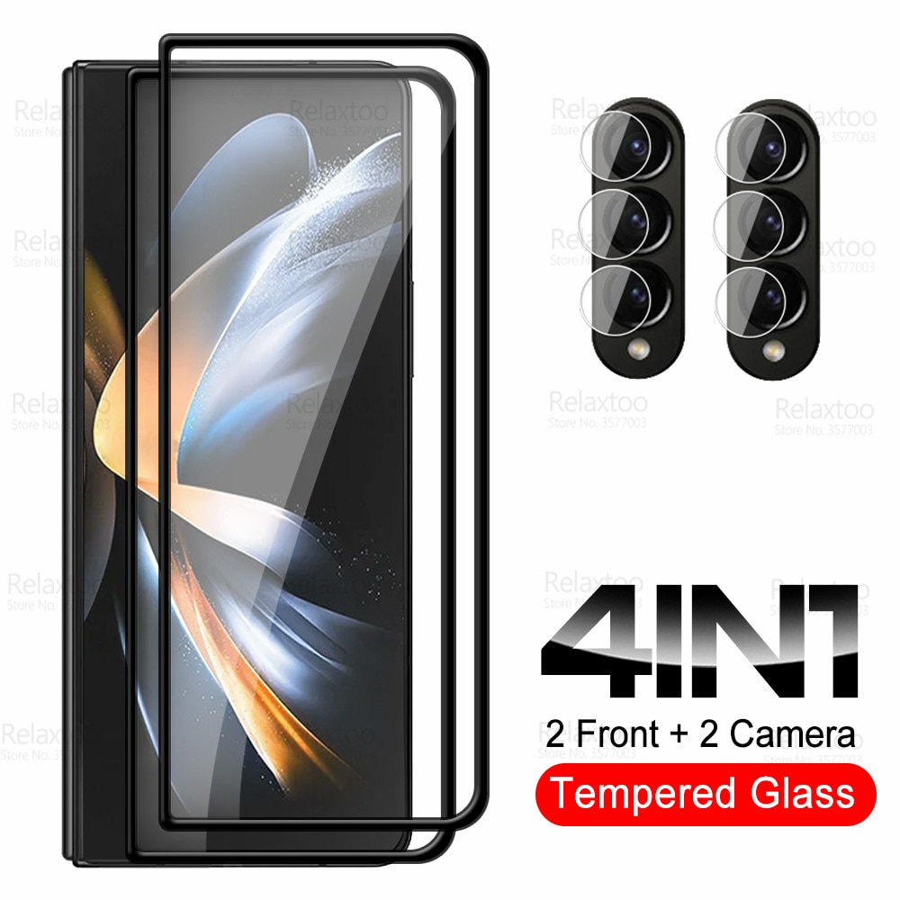 For Samsung Galaxy Z Fold4 Glass 4in1 Camera Tempered Glass For SamsungZ Fold 4 ZFold4 5G Screen Protector Cover Protective Film