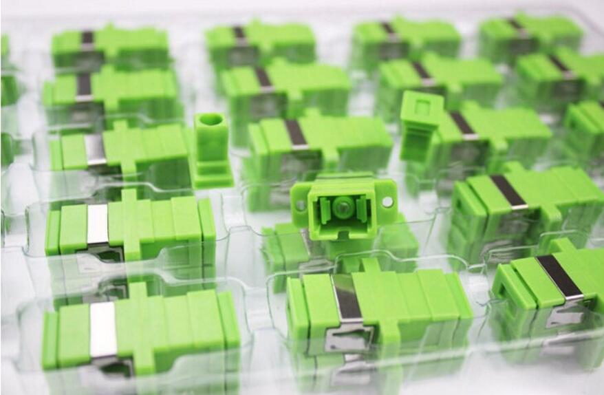 1000pcs/lot Promotion SC APC Adapter Connector Connector Simplex Single mode Plastic SM Fiber Optic Adapter 0.3dB