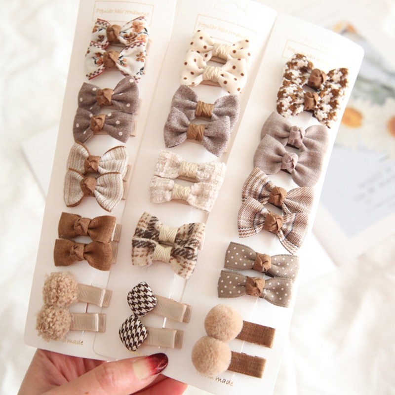 5/10Pcs Bowknot Baby Girl Hairpins Cute Floral Plaid Dot Children Hair Clips Baby Hairpin Kids Barrettes Baby Hair Accessories