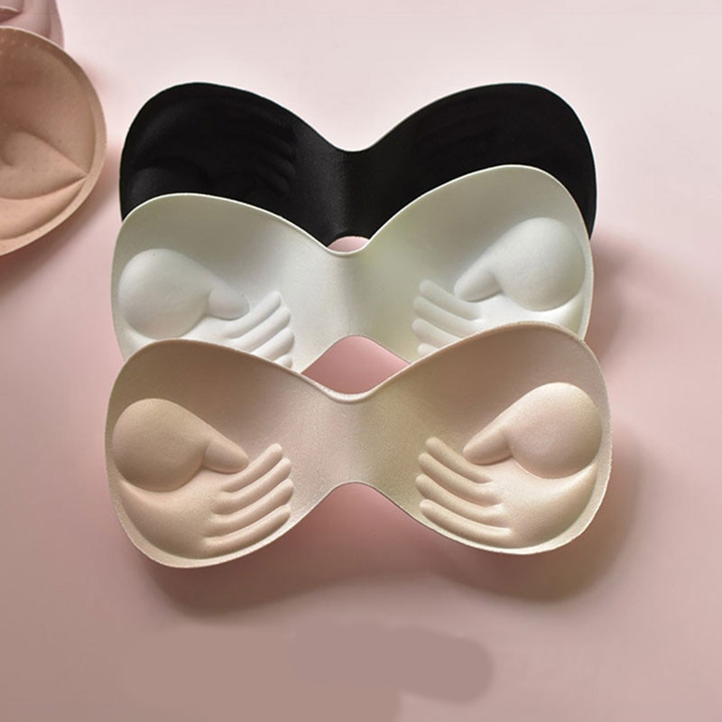 Push Up Swimsuit Pad Insert Chest Padded Bikini Padded Bra Enhancer Sponge Padded Body-fitted Solid Color Soft Comfort Bra Pad