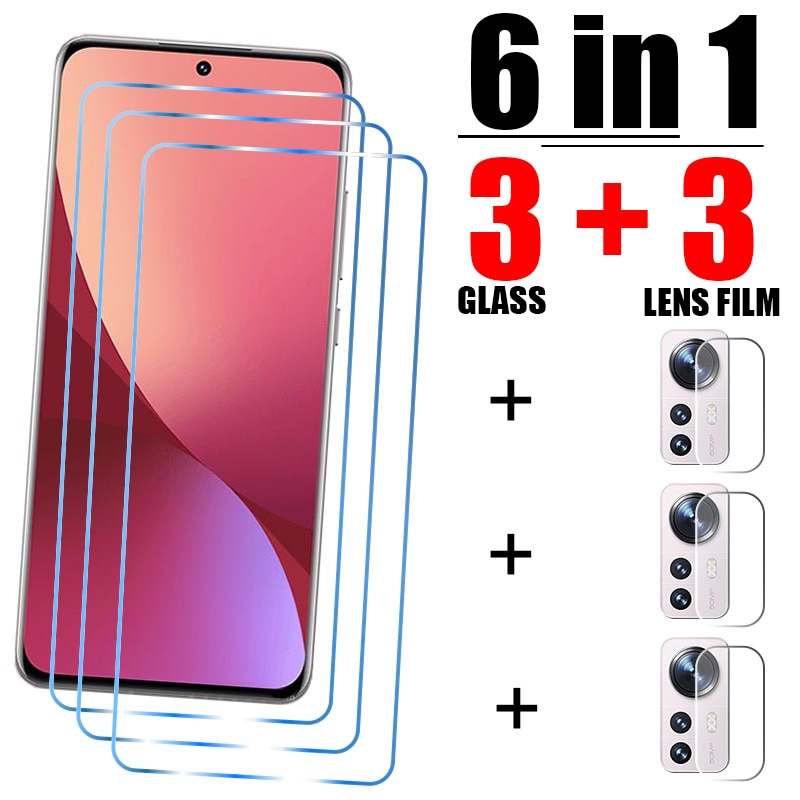 6in1 Screen Protector for Xiaomi Mi 9 10 11 Lite 10T 9T Pro A2 A3 Tempered Glass for Xiaomi Poco F3 GT M2 M3 M4 X4 Pro 5G X2 X3