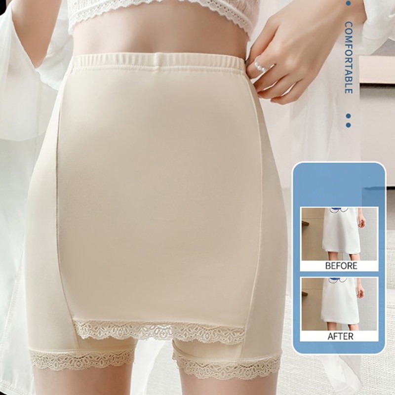 Summer Female Panties Lace Seamless Safety Short Pants Double-Layer Blocking Triangle Area Anti-Glare Safety Pants Leggings