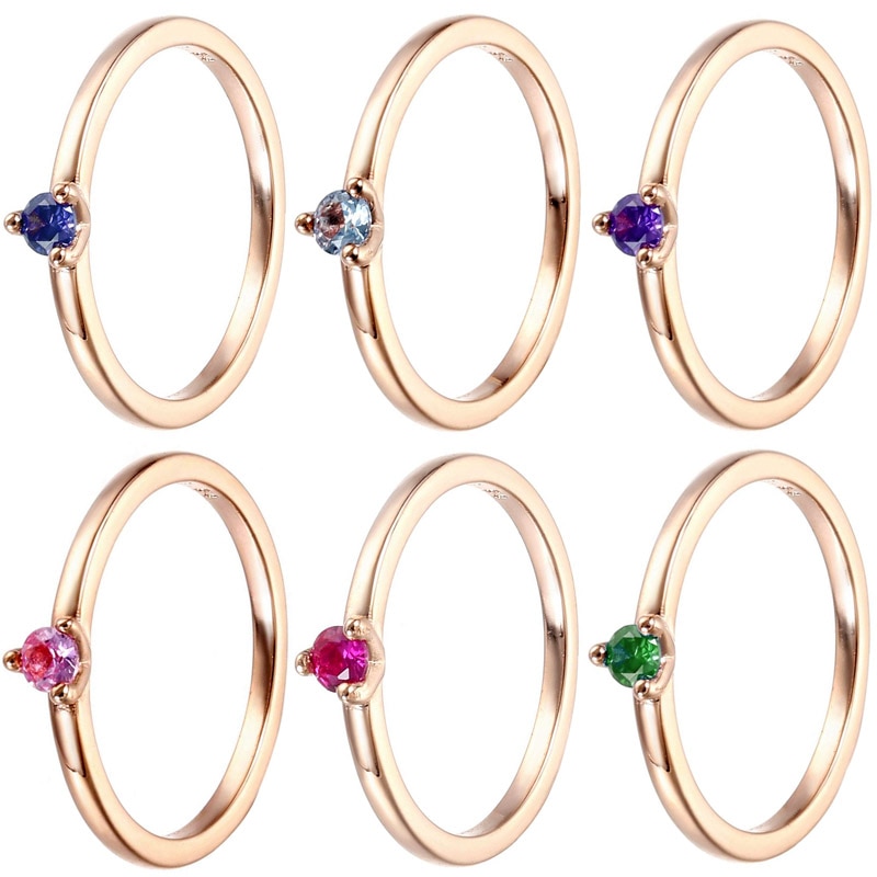 Rose Heart Shape Solitaire With Crystal Ring 925 Sterling Silver Ring For Women Gift Fashion Jewelry