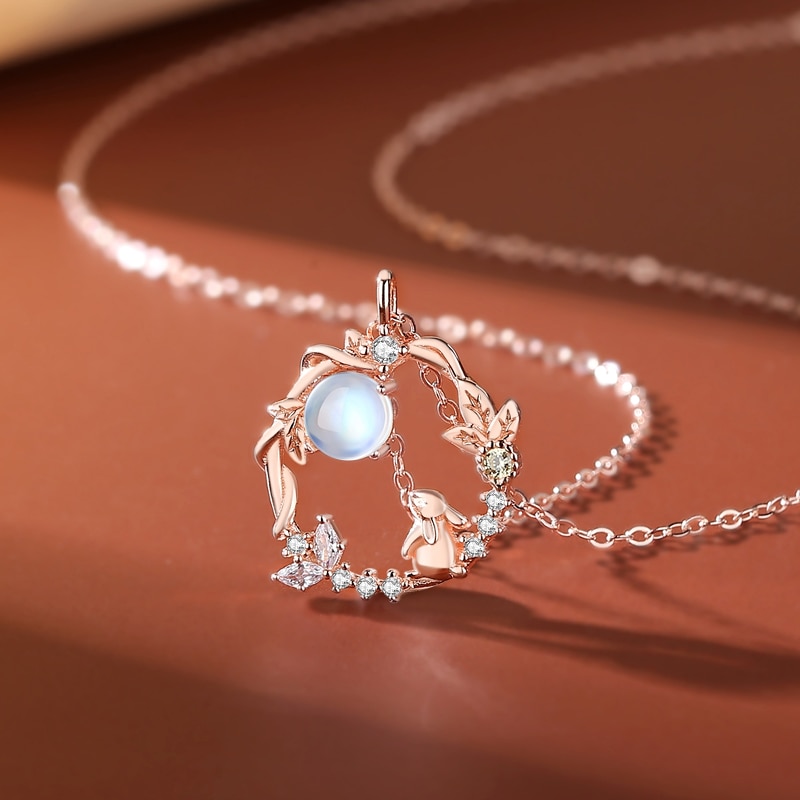JIALY European New S925 Sterling Silver Necklace AAA CZ Garland Rabbit For Women Birthday Party Gift Jewelry