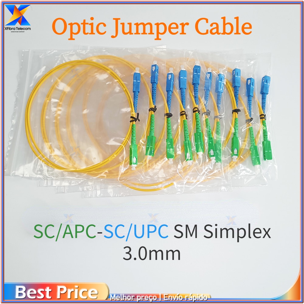 10pcs SC APC-SC UPC Simplex SM LSZH Optic Patch Cord Cable 3.0mm SC/APC-SC/UPC FTTH fiber optic jumper