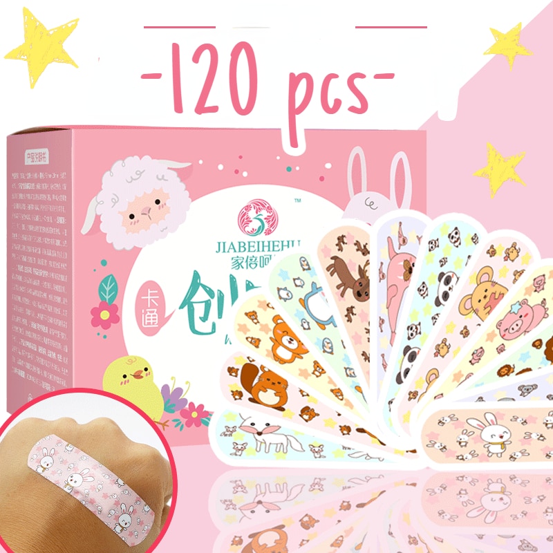10/120pcs Cartoon Wound Plaster Waterproof Wound Bandages kids bandages first aid cartoon bandages children wound plaster