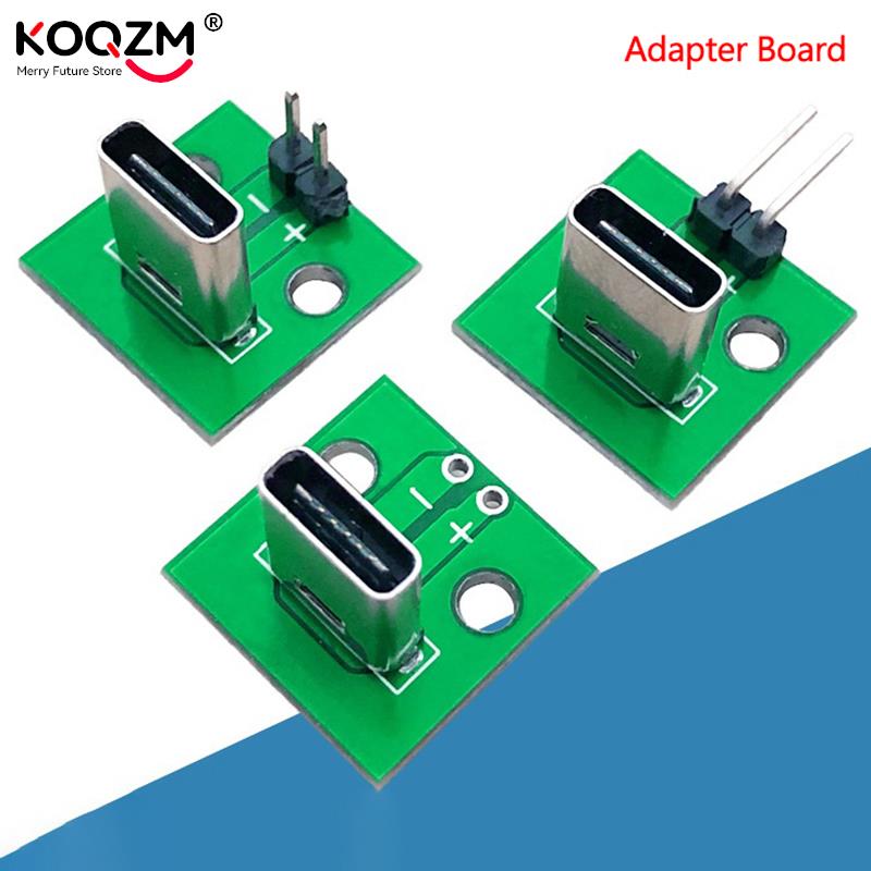 1pc Data Charging Cable Jack Test Board With Pin Header 90 Degree Vertical Type C Female Male Connector Test PCB Board Adapter