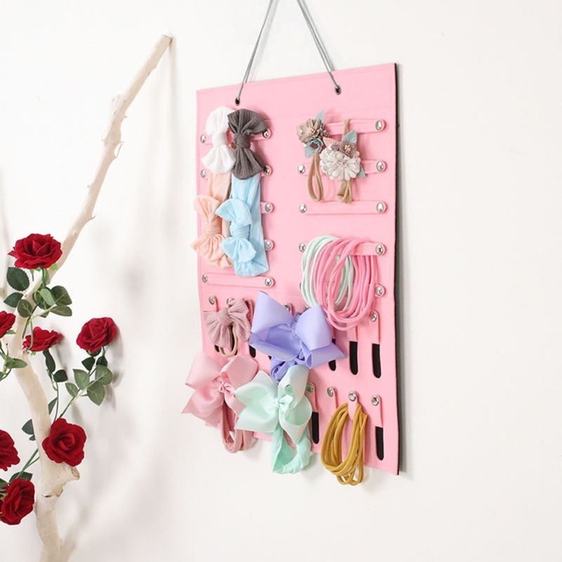 Q1FE Children Girls Felt Hairband Hairpin Display Storage Hanger Kids Barrettes Hairpins Holder Hanging Organizer Decor
