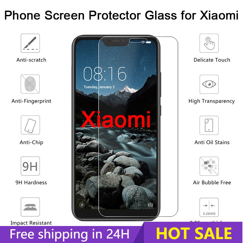 Tempered Glass for Mi 5 4S 4C 4i 3 2 Screen Protector for Xiaomi Mi A2 Lite A1 Toughed Protective Glass on Mi Pocophone F1