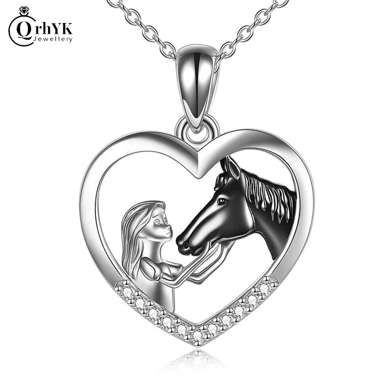 1pc Fashion Horse Pendant Necklace Gift Jewelry For Women Girls Daughter Anniversary Gift Collares Accessories