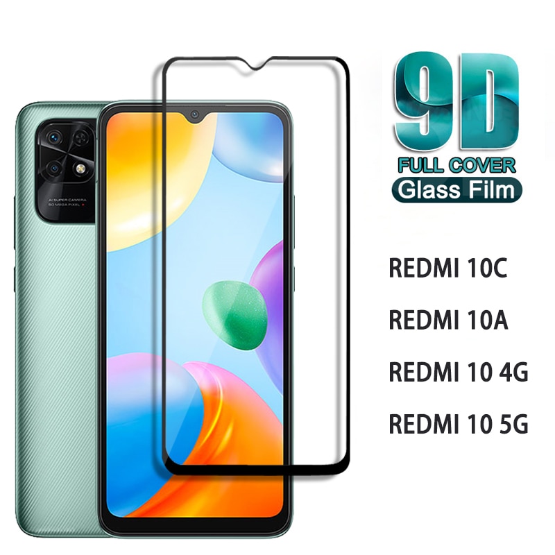 9D Glass for Xiaomi Redmi 10C Glass for Xiaomi Redmi 10C 10 9 Pro 9A 9C 9AT Tempered Glass Screen Protector for Xiaomi Redmi 10C