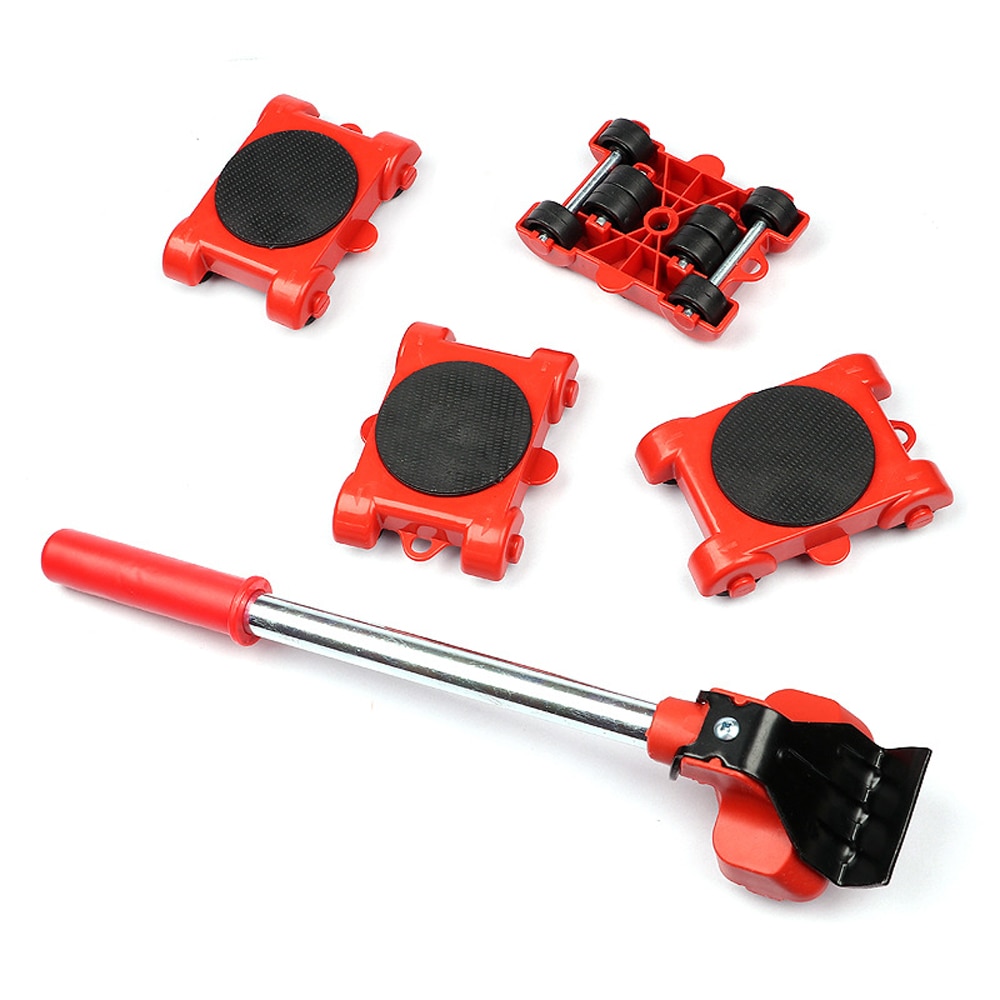 Heavy Duty Furniture Lifter Transport Tool Furniture Mover set 4 Move Roller 1 Wheel Bar for Lifting Moving Furniture Helper