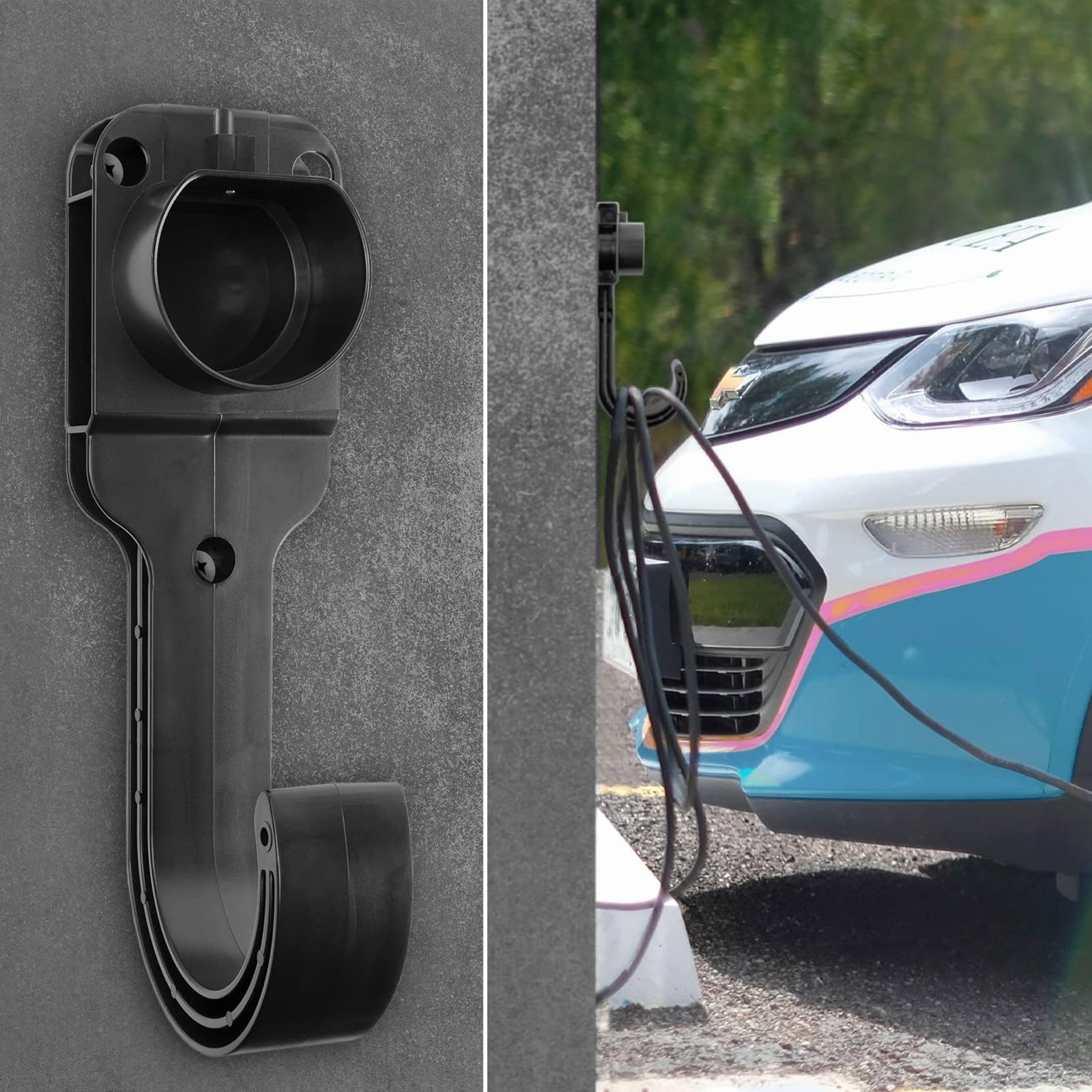 Wall Mount Type 1/Type 2 EV Charger Cable Holder Gun Head Socket Plug For Electric Car Charging European Socket Car Accessories