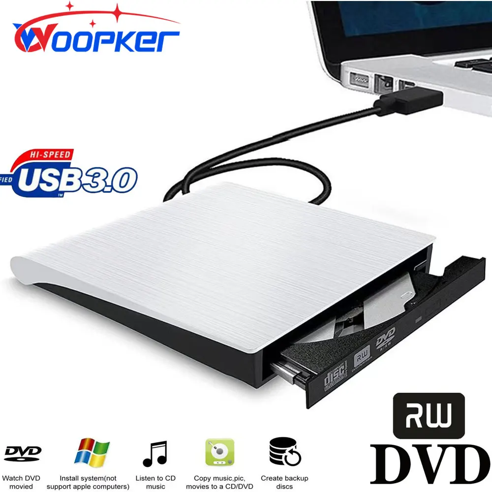 Woopker External DVD Player USB 3.0 Portable DVD RW Drive CD Burner  Compatible Laptop Desktop