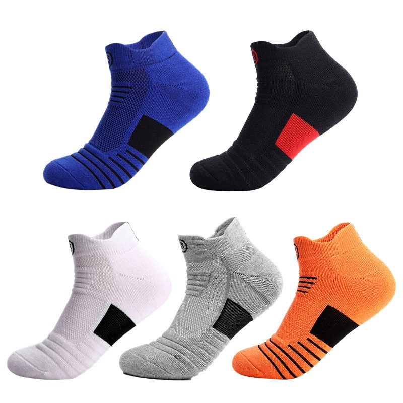 Men Basketball Socks Men's Professional Elite Socks Thickened Socks Low-top Boat Socks Terry Outdoor Running Sports Socks
