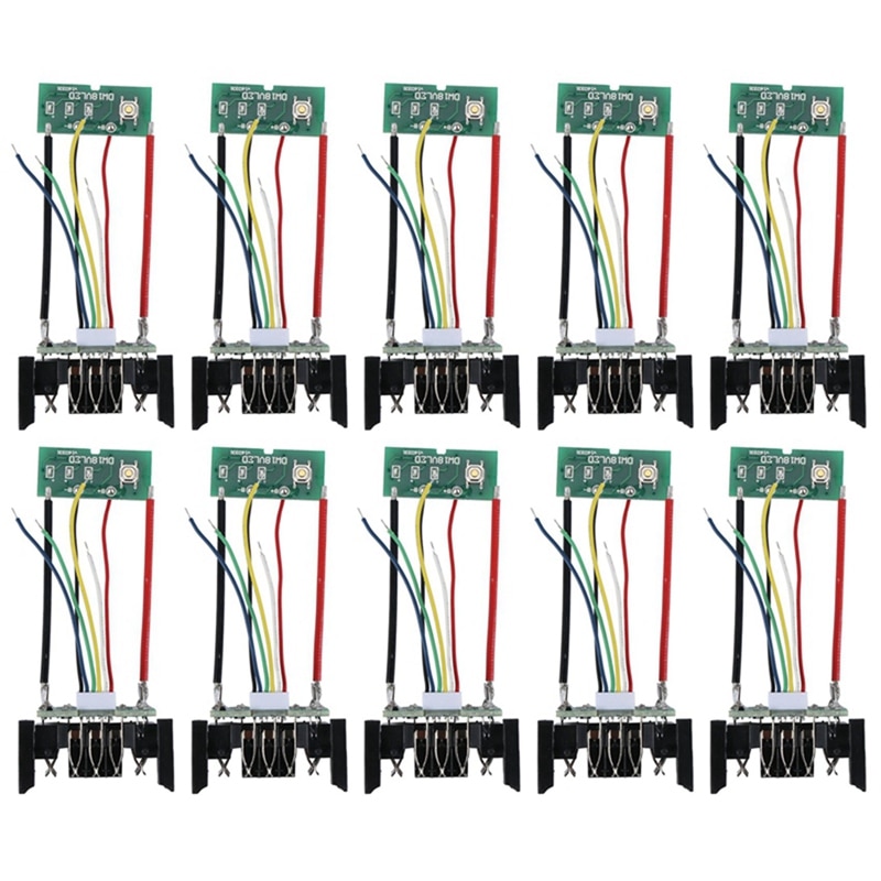 10PCS DCB200 18V 20V DCB201 DCB203 DCB204 Li-Ion Battery PCB Charging Protection Circuit Board For Dewalt