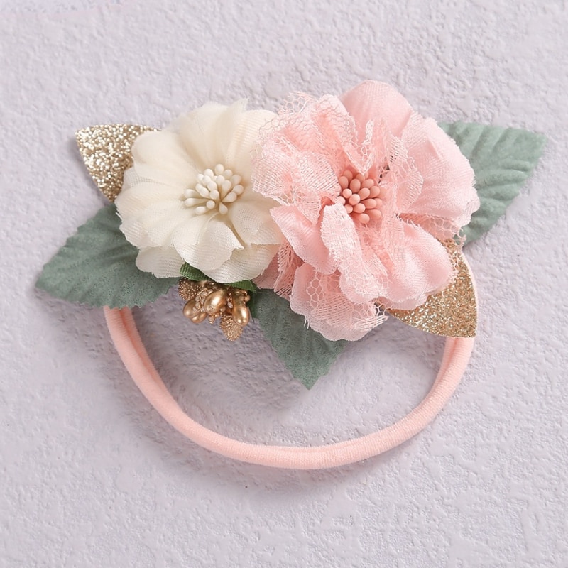 New Children's Elastic Nylon Mini Rubber Band Head Flower Hair Ties Accessories for Kids Cute Girls Head Band Headband Baby