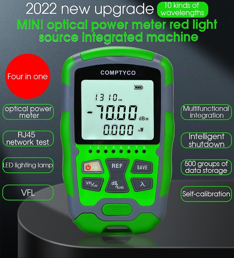 OPM AUA-MC70 Optical Power Meter -70~+10dBm 4 in 1 Multifunction Visual Fault Locator 1-50MW optional Fiber Network Cable Tester