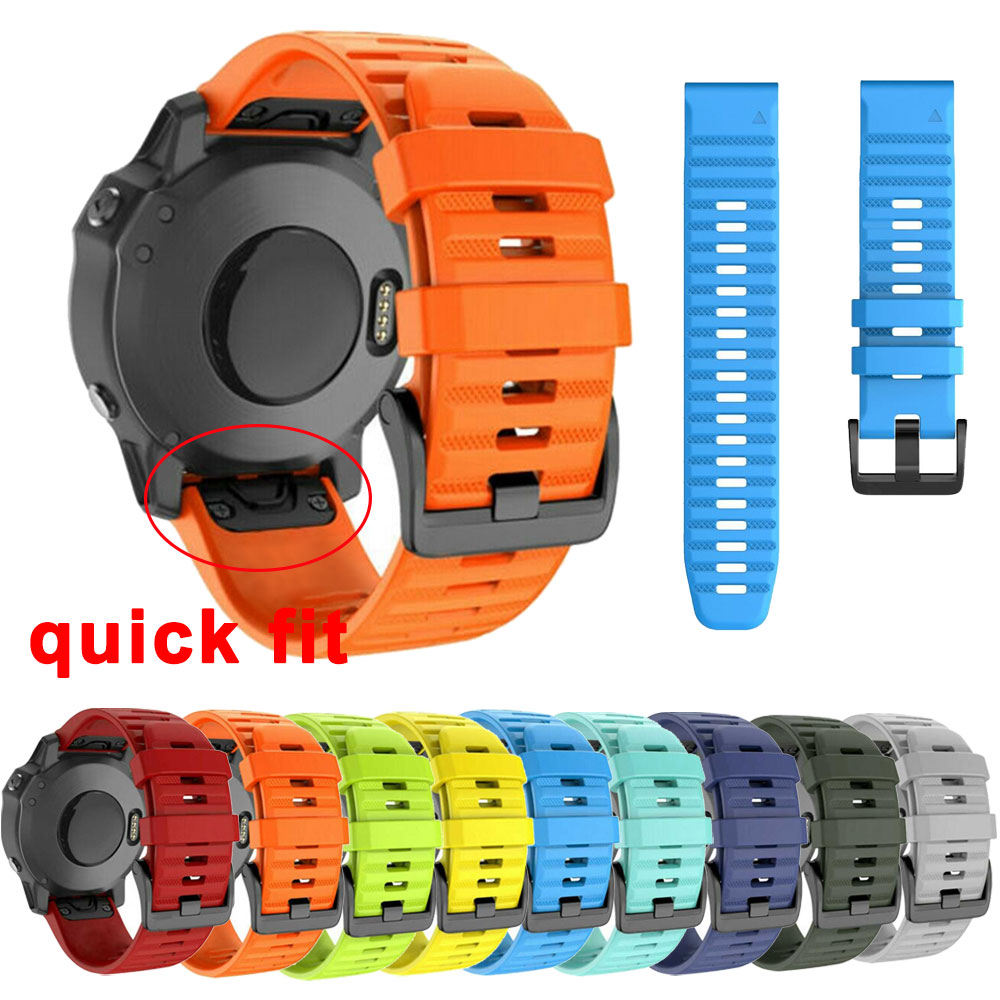 20/22/26mm Strap For Garmin Fenix 3 5 6 7 5S 6S 5X 6X 7X Plus GPS 3HR Silicone Smartwatch Bracelet Wrist Band Forerunner 935 945