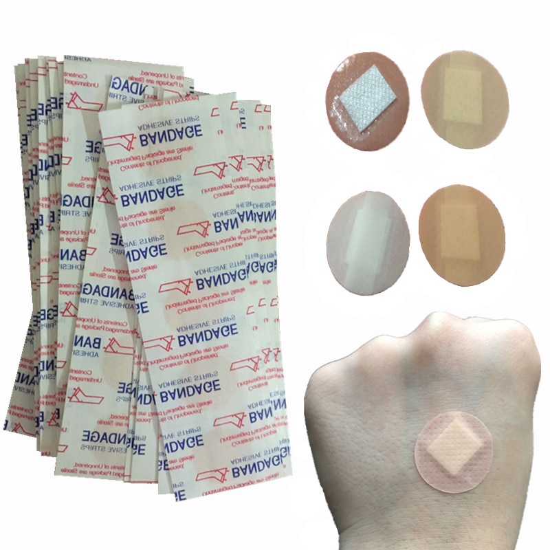 100pcs/set Round Skin Patch Breathable Medical Band Aid for First Aid Adhesive Bandges Wound Plaster Hemostasis Tape Patches