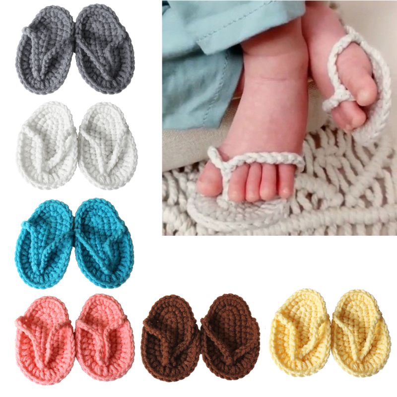 New Born Shooting Props Hand Crochet Mini Baby Slippers Delicate Baby Photo Prop