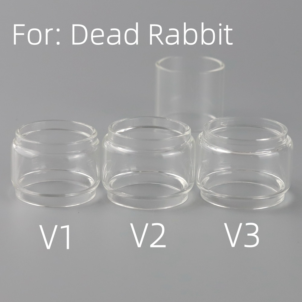 Transparent Rainbow Bubble Fat Straight Replacement Glass Tube For Dead Rabbit V1/V2/V3 Tank RTA