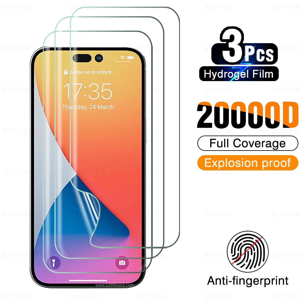 3pcs Full Cover Hydrogel Film Not Glass For Apple Iphone 14 Pro Max 5G Screen Protector For 14pro 14max 14promax Cellphone Film