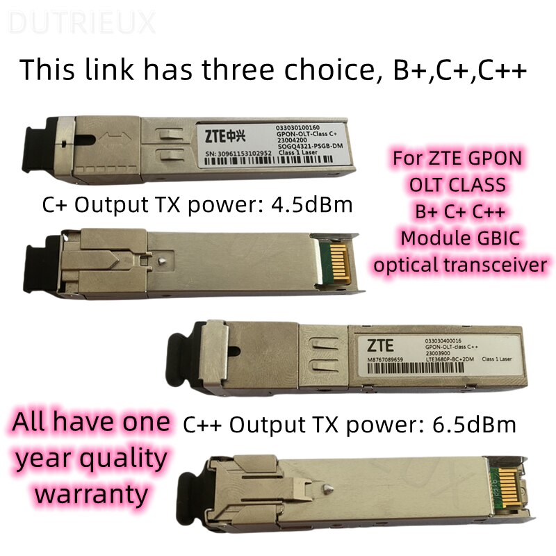ZTE GPON OLT CLASS B+ C+ C++ Module GBIC Optical FTTH Fiber Transceiver GTGH GTGO GFGH Board for ZTE OLT ZXA10 C300 C320 C600