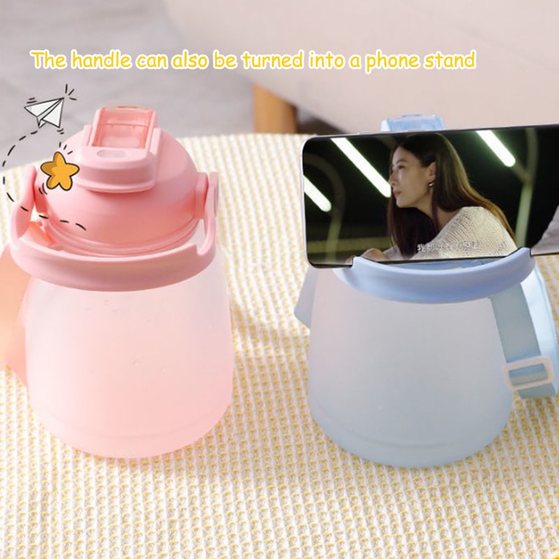 Large Capacity Straw Cup 1300ml Sports Mug Water Bottle Summer Kettle Portable Big Belly Cups Children's Water Cups Drinkwa
