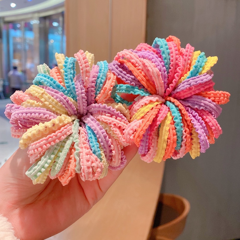 50pcs Children Elastic Hair Bands Girls Hair Rope Candy Color Hair Tie Elastic Hair Ring Headwear Girls Kids Hair Accessories