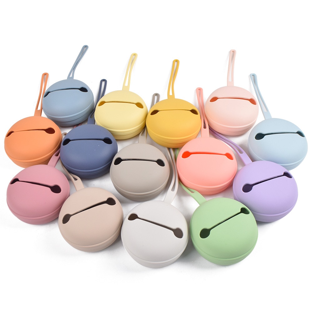 Cute Baby Silicone Pacifier Holder Bag Newborn Portable Soother Container Case Nipple Storage Box Pouch BPA Free