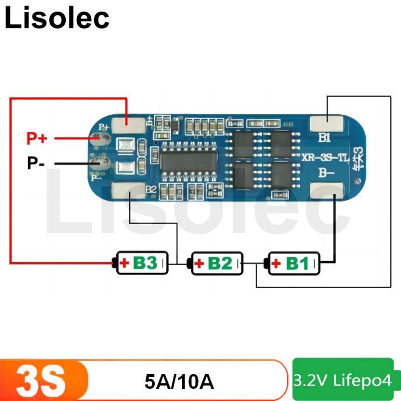 LiFePO4 BMS 3S 5A 10A Protection Plates Charge Board 9.6V 18650 Lithium Battery Protective Circuit Charging Module for Tools