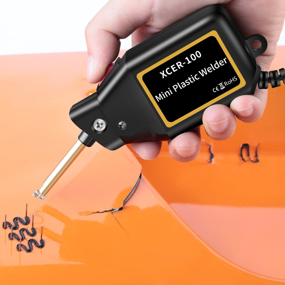 100W Car Bumper Repair Hot Staplers Machine Mini Plastics Welders PVC Repairing Machine with 200pcs Welding Studs Welding Tool