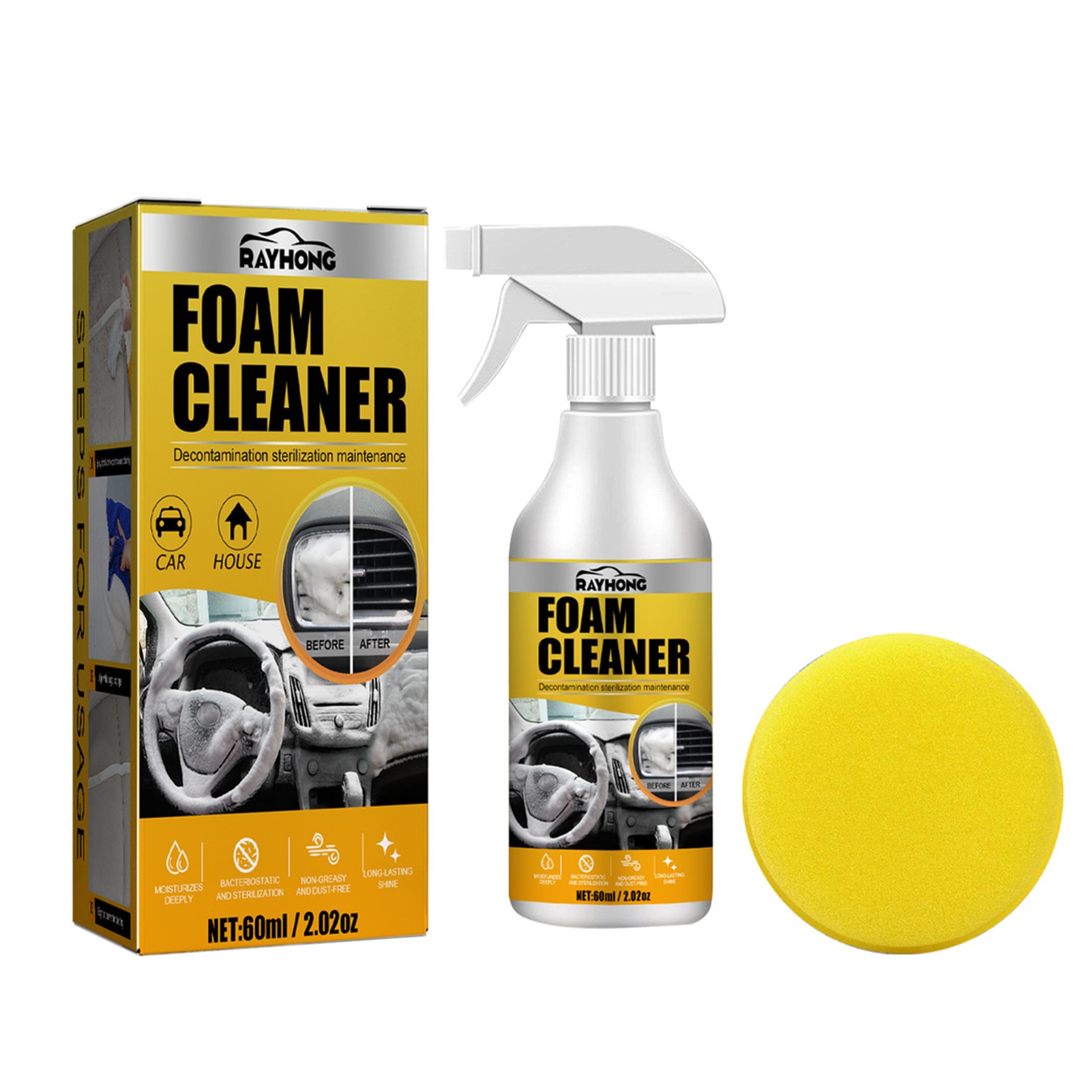 60ml Multi-purpose Foam Cleaner Anti-aging Cleaning Automoive Car Interior Home Cleaning Foam Cleaner Home Cleaning Foam Spray