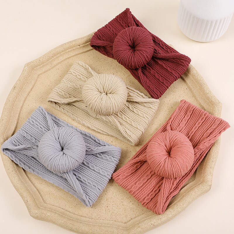 New Children's Hairband Jacquard Donut Super Soft Turban Bebe Headband Fontanelle Hair Baby Boy Accessories