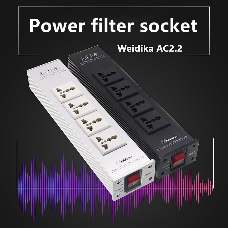 Power Filter Audio Noise Purifier Socket HiFi 1500W Lightning Protection Power Universal Socket AC2.2 for DIY Home Audio System