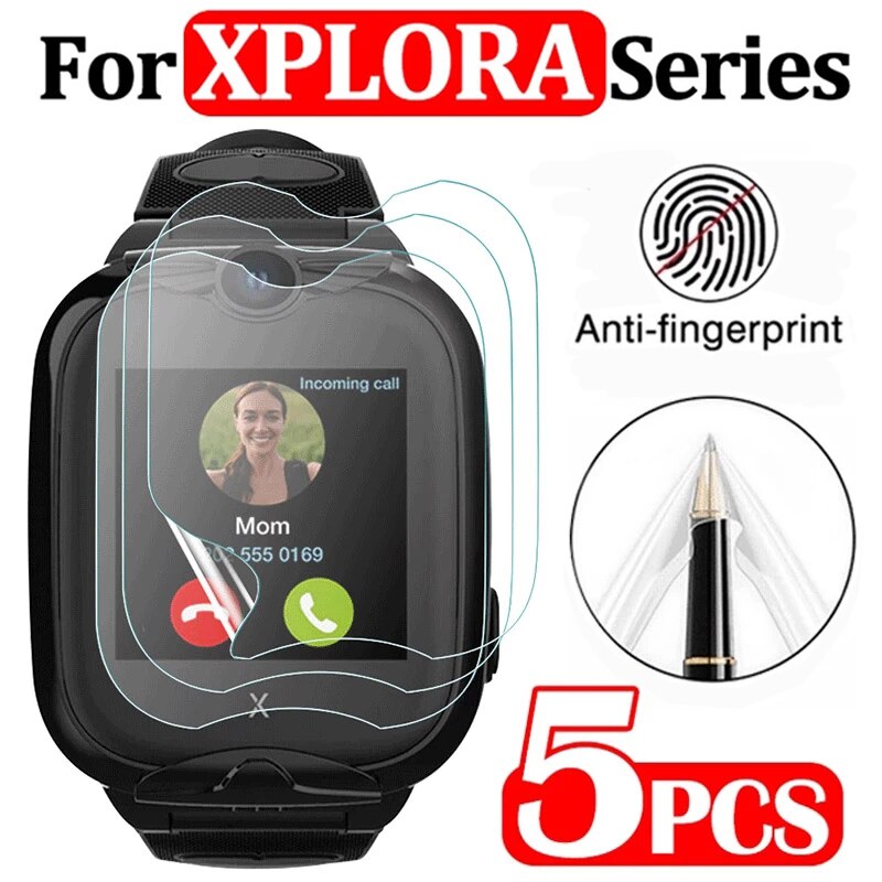 5PCS TPU Soft Clear Protective Film for Xplora X5 Play/XGO2/XMOVE Series Smart Watch Screen HD Protective Film Watch Accessories