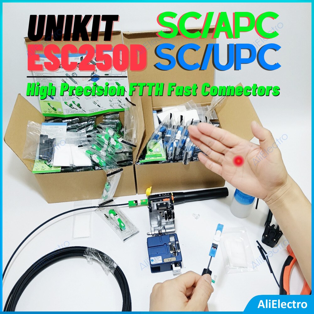 100PCS Unikit 100%Original ESC250D SC APC/SC UPC Optic Fast Connector Single-Mode Fiber Optic Quick Connector SM Free Ship