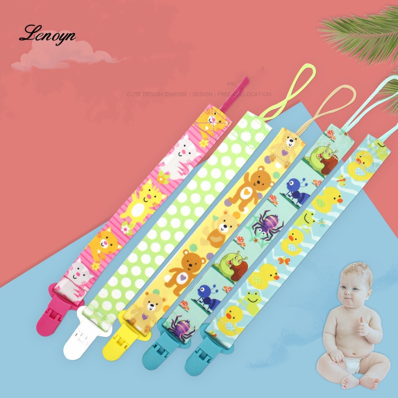 Baby Pacifier Anti Loss Chain Polyester Ribbon Pacifier Clip Chain