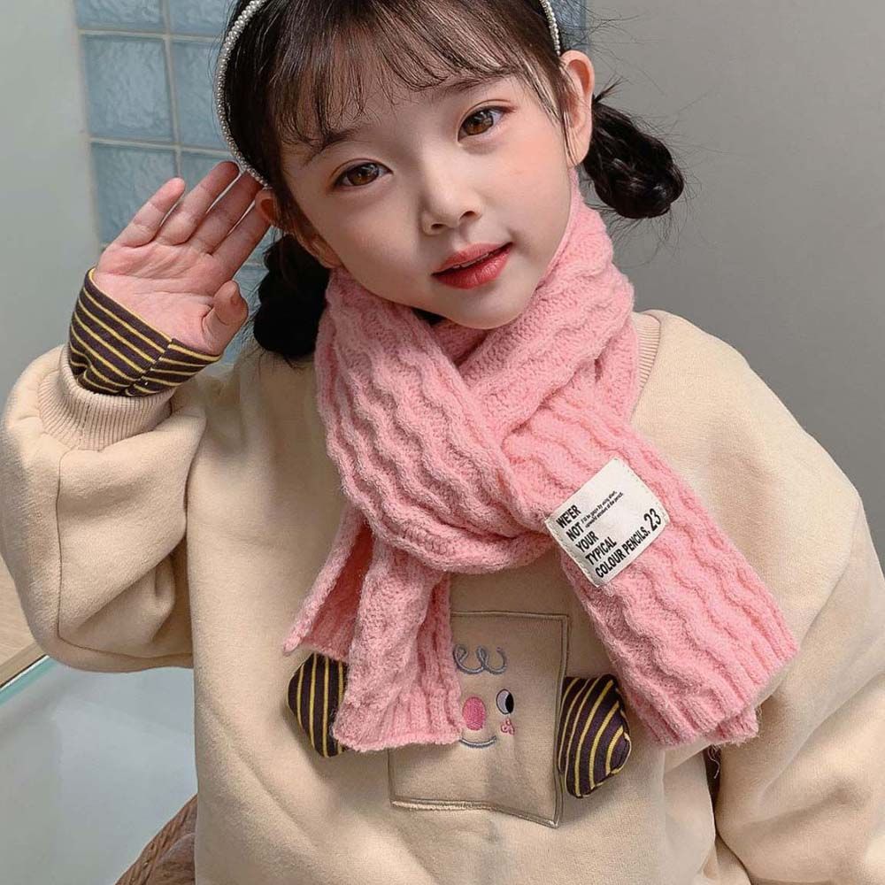 New Winter Children Colors Soft Knitting Thermal Scarf Boys Girls Outdoor Warmer Scarf Kids Solid Fashion Scarf