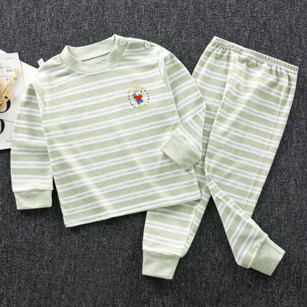 Boy Pajamas Sets Winter Spring Autumn Striped Long Sleeve Tops + Pants Two Pieces Kids Clothes Girls Underwear Outfits