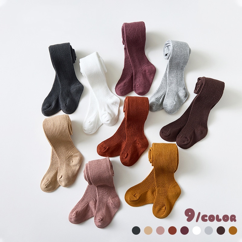 Baby Kids Autumn Winter Tights Toddler Girls Boys Ribbed Stockings Cotton Warm Pantyhose Solid Candy Color Tights 0-6Years