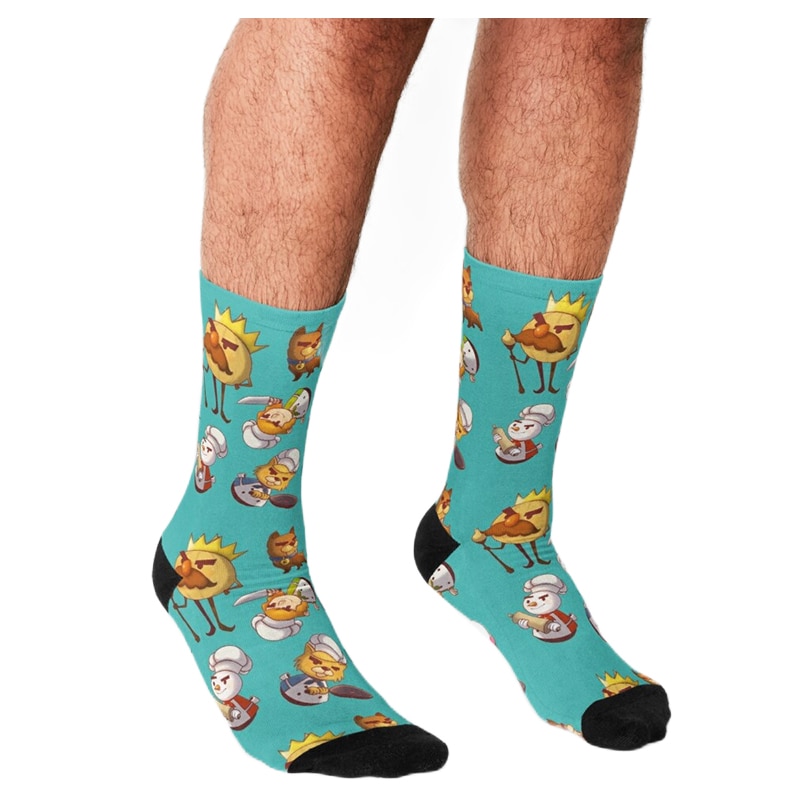 Men's Funny socks Overcooked Cartoon Pattern Socks harajuku Men Happy hip hop Novelty cute boys Crew Casual Crazy Socks for