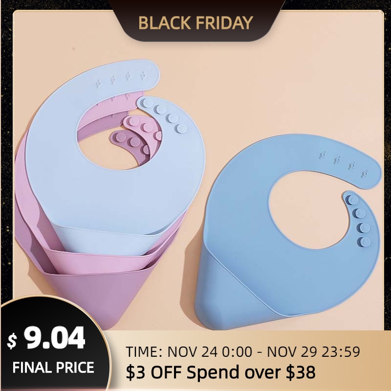 Waterproof Soft Baby Silicone Bibs Fashion Infant Newborn Feeding Cloth Toddle Bib For Boy Girl Adjustable Saliva Towel
