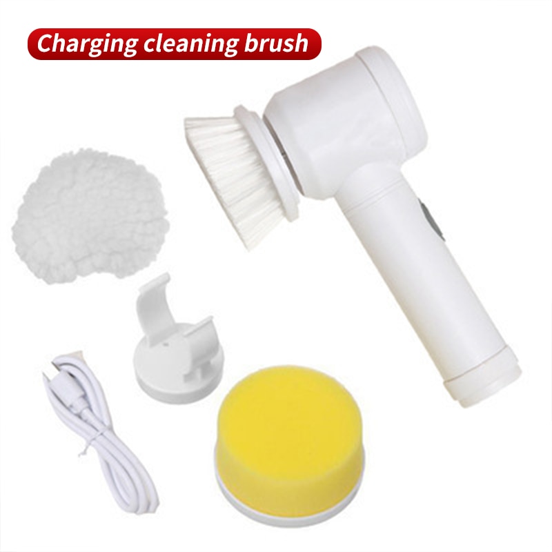 Kitchen Home Handheld Dishwashing Brush Cleaning Tool USB 5 in 1 Grooved Multifunctional Brush Electric Cleaning Brush G415A