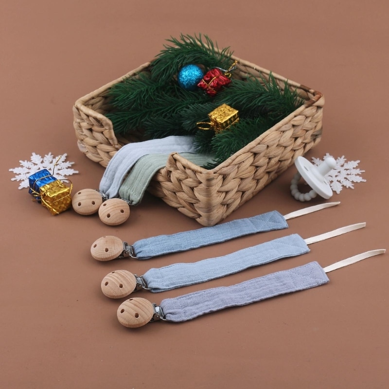 5pcs Infant Dummy Pacifier Clips Soft Cotton Soother Holder Nursing Teether Dummy Clip Nipple Holder Baby Pacifier Chain