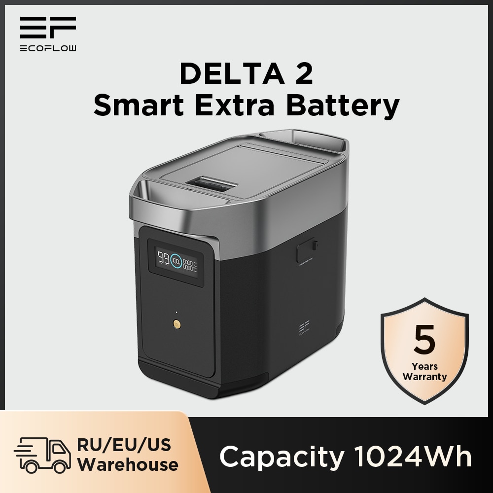 EcoFlow DELTA 2 Smart Extra Battery 1024Wh With DELTA 2 Portable Power Station Expands Up to 2048Wh Fast Recharging Emergency